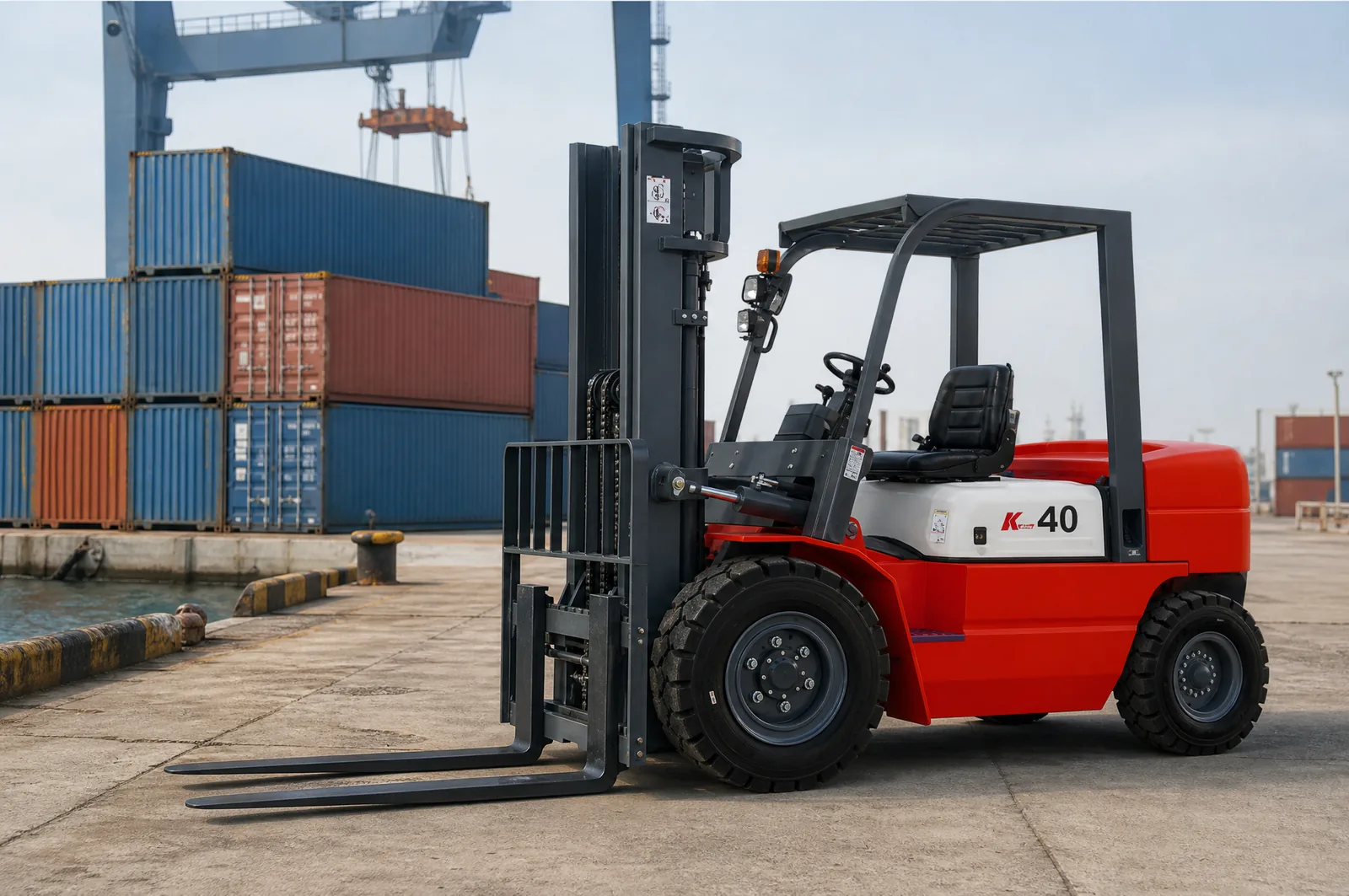CPC(D)50 5 t diesel forklift working in port